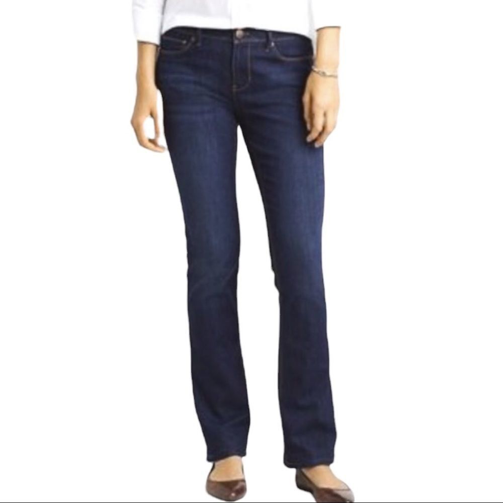J. Jill Classic Bootcut Jeans Mid Rise Dark Wash Stretch Denim Size 8